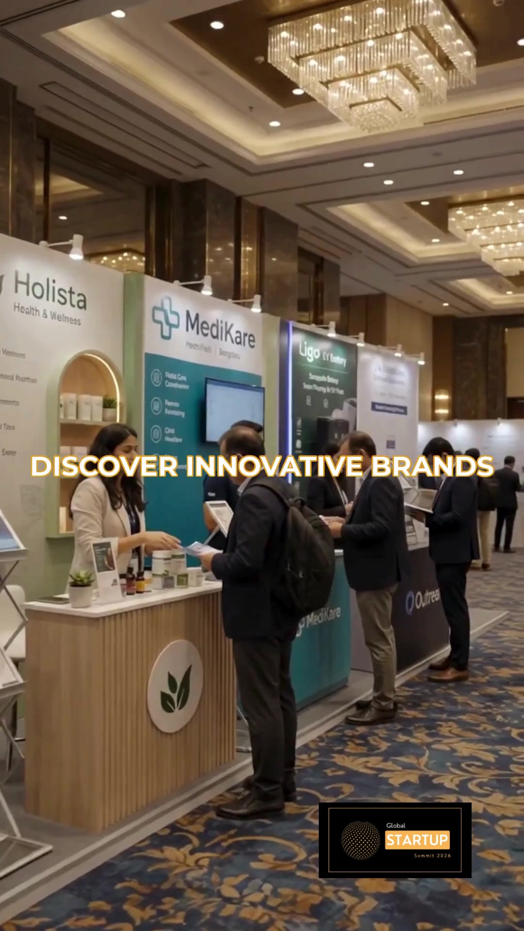 Delegates exploring startup exhibition stalls